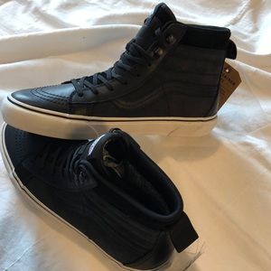 VANS NWT black hi-top shoes weather leather Men 9